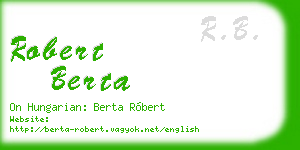 robert berta business card