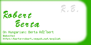 robert berta business card